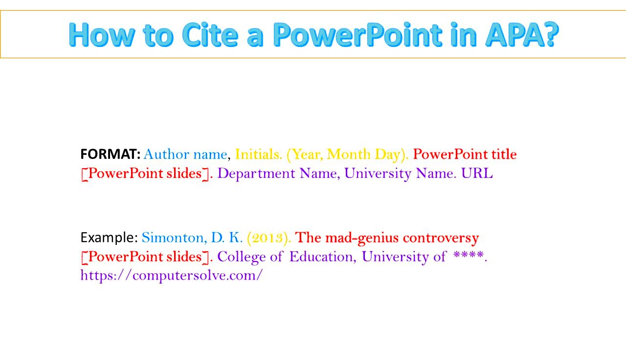 how to cite a powerpoint in apa