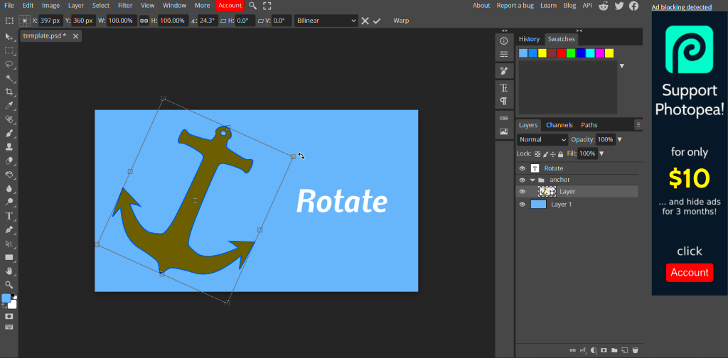 How to Rotate in Photopea  Design Guides  SVG File Downloads