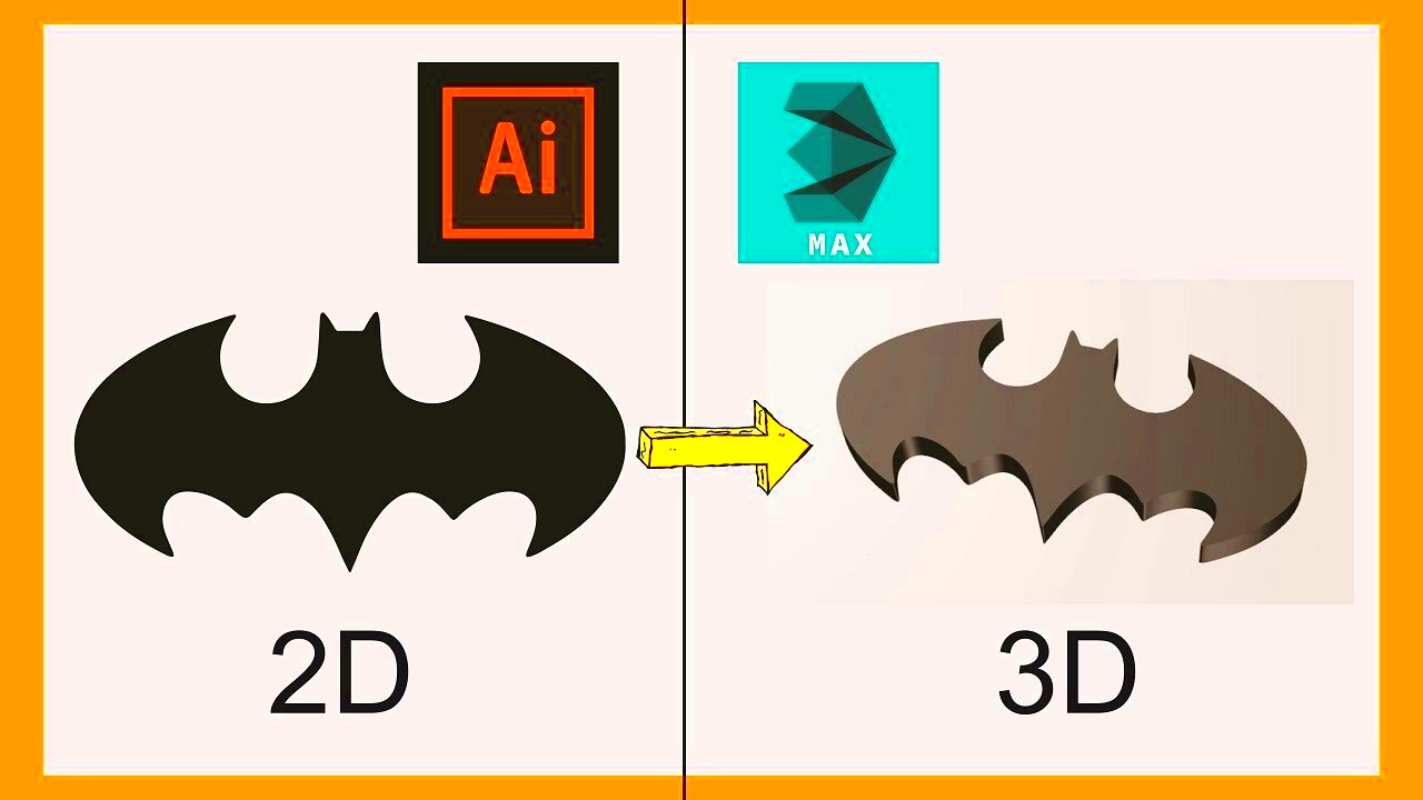 Convert 2d image into 3d model in 3ds MAX  illustrator to 3ds max