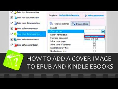 How to add a cover image to ePub and Kindle eBooks using the HelpNDoc