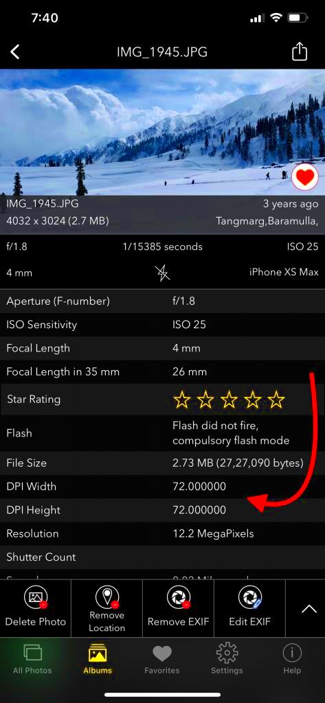 How to check DPI of an image on your iPhone or iPad  EXIF Viewer by