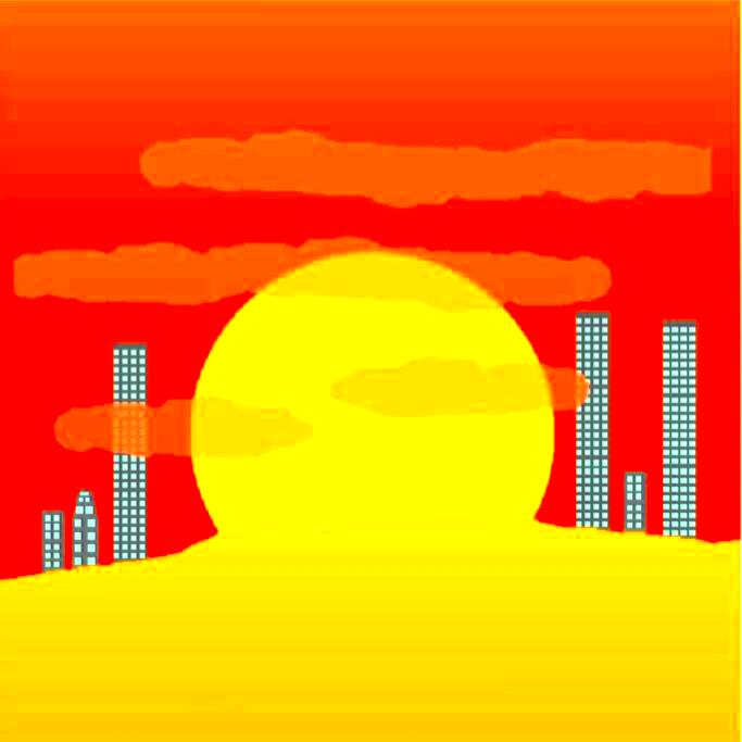 My first 512x512 pixel art Its called Dystopian Sunset  rPixelArt