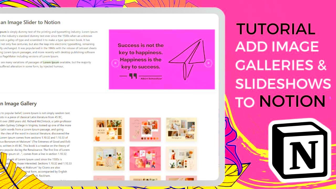 Add Custom Image galleries or Slideshows to Notion  Tutorial  YouTube