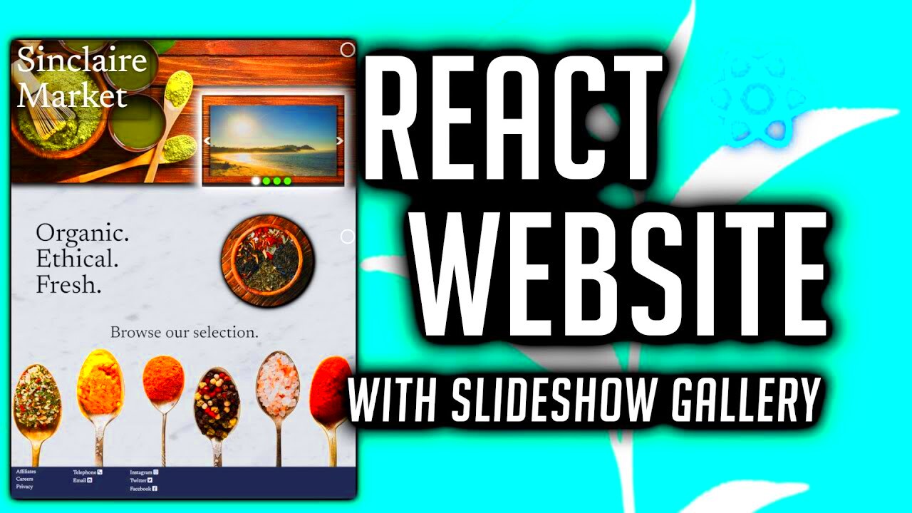 React Website Tutorial  Beginner Project using Image Gallery Slideshow