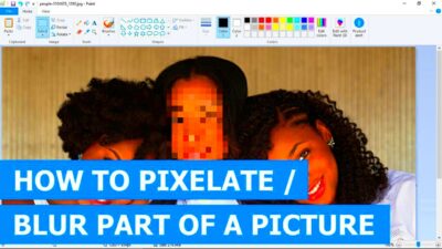 How to pixelate blur part of a picture in Paint step by step  YouTube