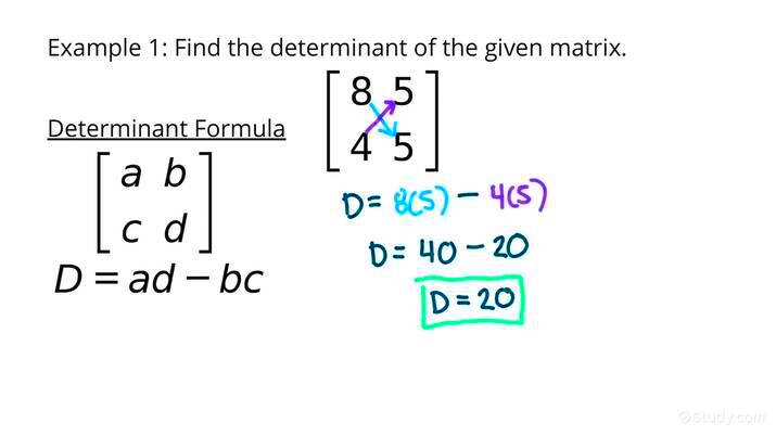 How to Find the Determinant of a Matrix  Precalculus  Studycom