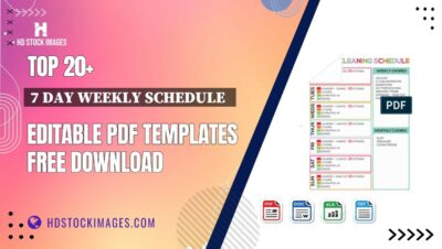 Top 20+ 7 Day Weekly Schedule Editable PDF Templates Free Download