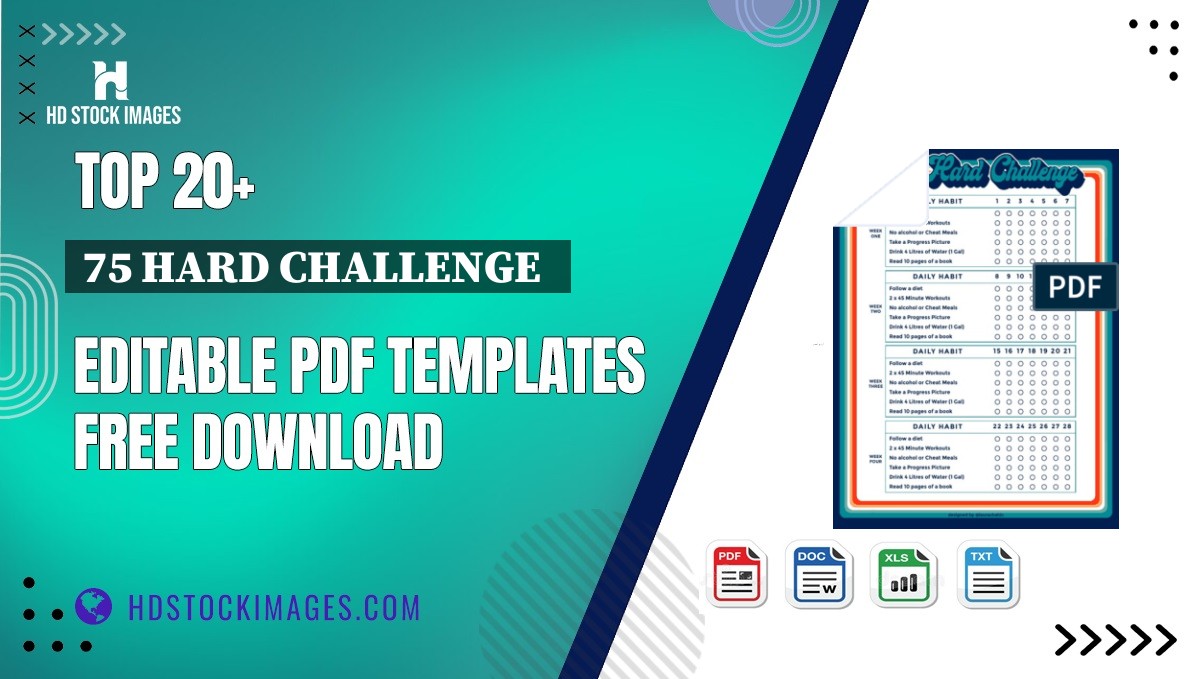 Top 20+ 75 Hard Challenge   Editable PDF Templates Free Download