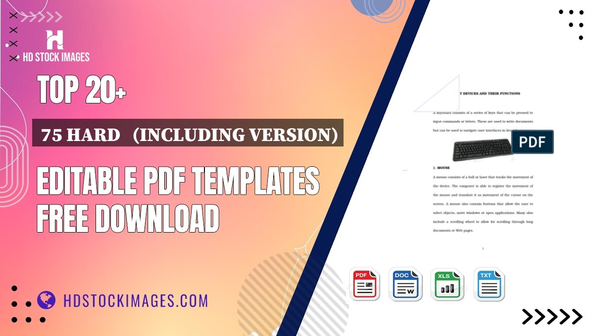 Top 20+ 75 Hard   (including Version) Editable PDF Templates Free Download