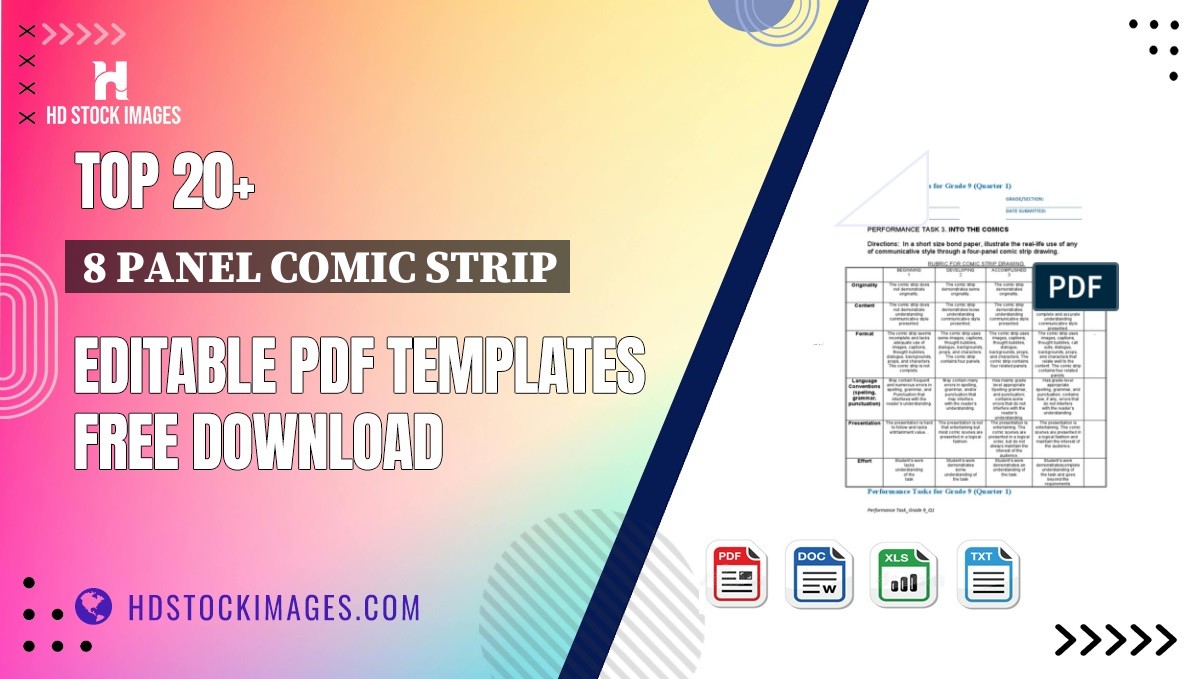 Top 20+ 8 Panel Comic Strip Editable PDF Templates Free Download