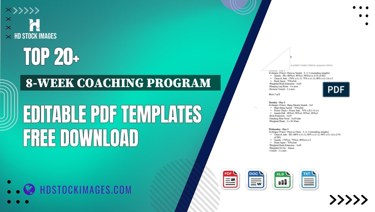 Top 20+ 8-week Coaching Program   Editable PDF Templates Free Download