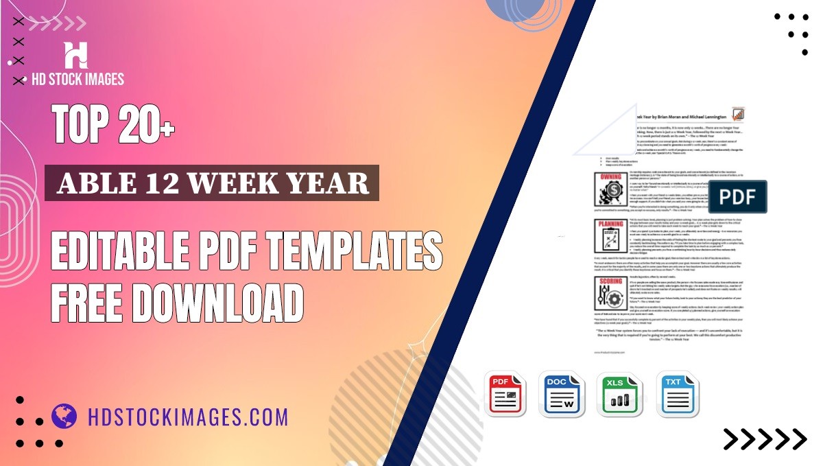 Top 20+ Able 12 Week Year Editable PDF Templates Free Download