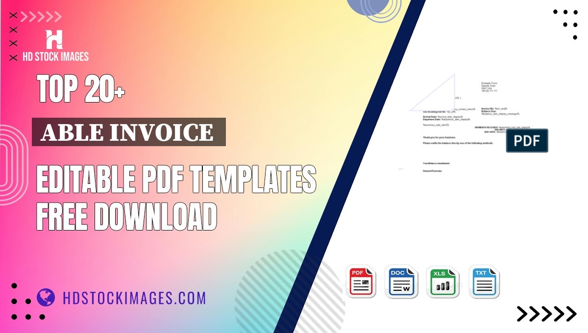 Top 20+ Able Invoice  Editable PDF Templates Free Download