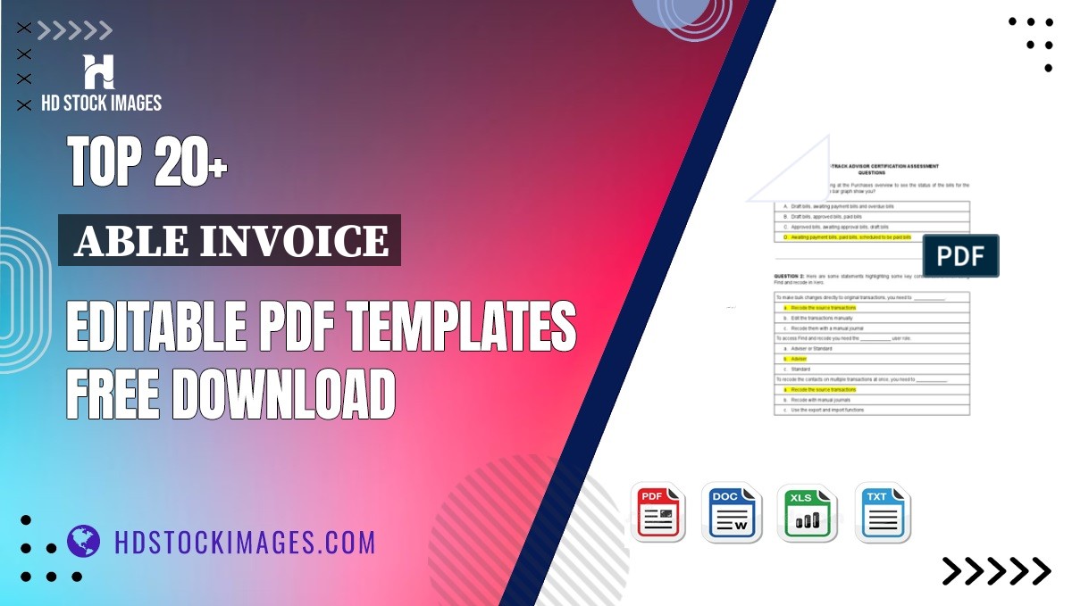 Top 20+ Able Invoice Editable PDF Templates Free Download