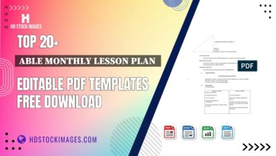 Top 20+ Able Monthly Lesson Plan Editable PDF Templates Free Download