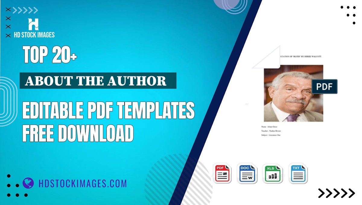 Top 20+ About The Author   Editable PDF Templates Free Download