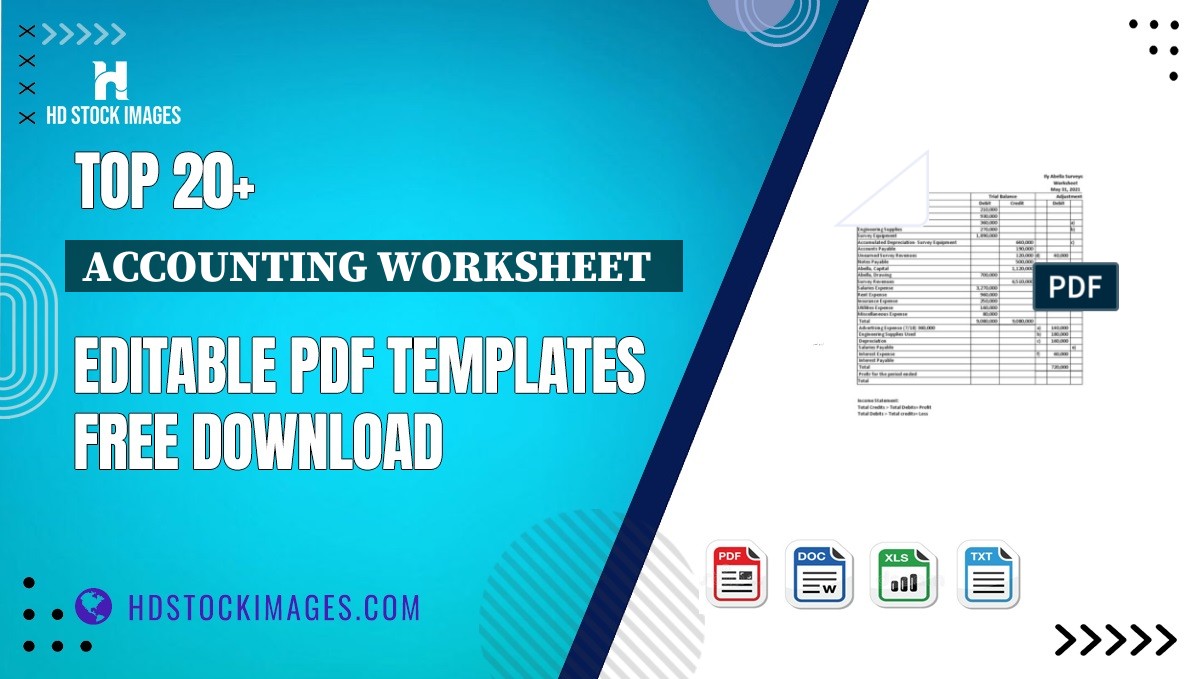 Top 20+ Accounting Worksheet   Editable PDF Templates Free Download