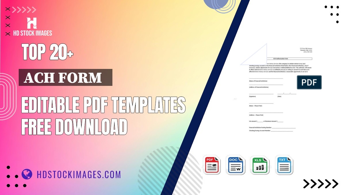 Top 20+ Ach Form   Editable PDF Templates Free Download