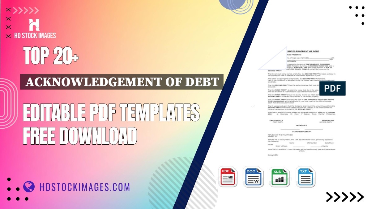 Top 20+ Acknowledgement Of Debt Editable PDF Templates Free Download