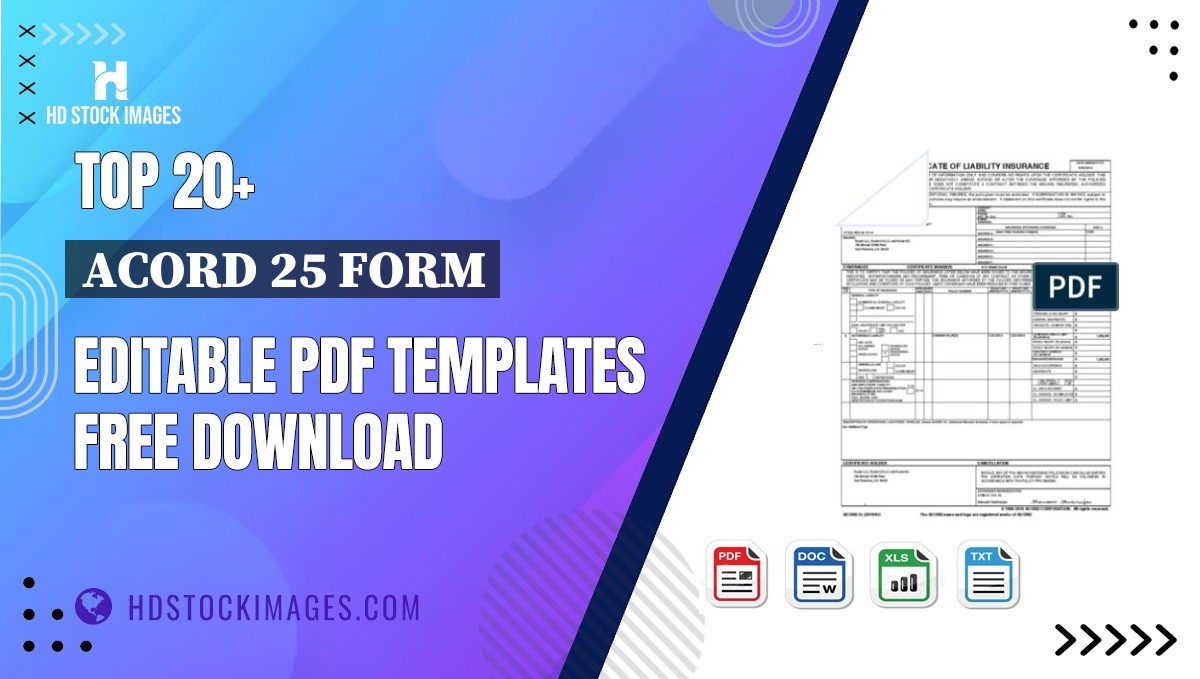 Top 20+ Acord 25 Form Editable PDF Templates Free Download