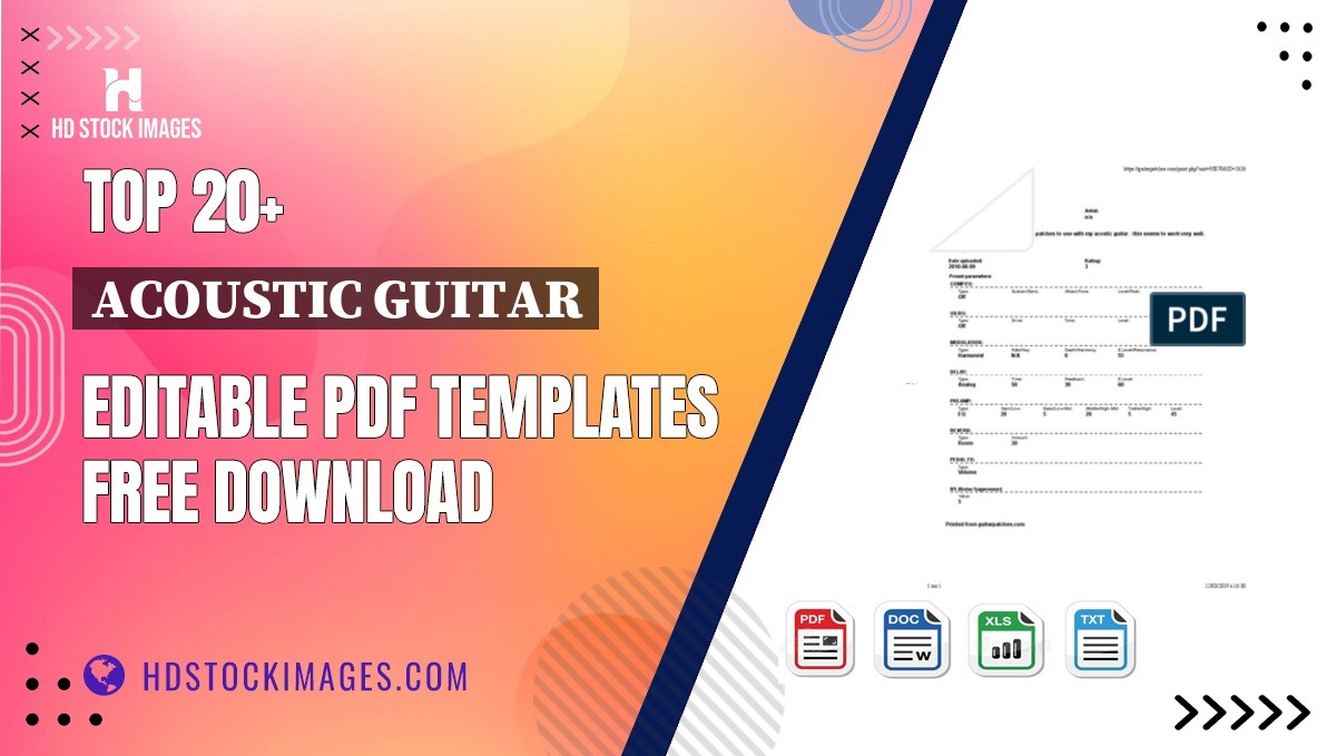 Top 20+ Acoustic Guitar Editable PDF Templates Free Download