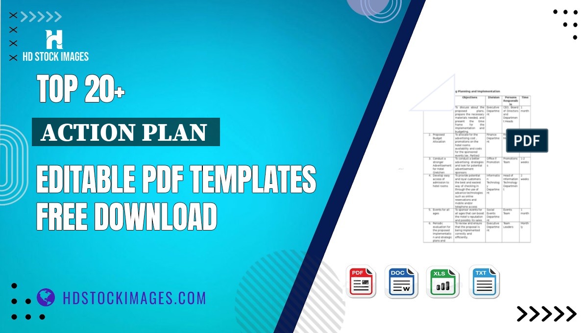 Top 20+ Action Plan  Editable PDF Templates Free Download