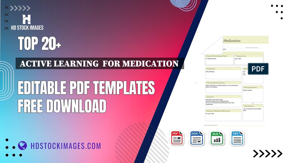 Top 20+ Active Learning  For Medication  Editable PDF Templates Free Download