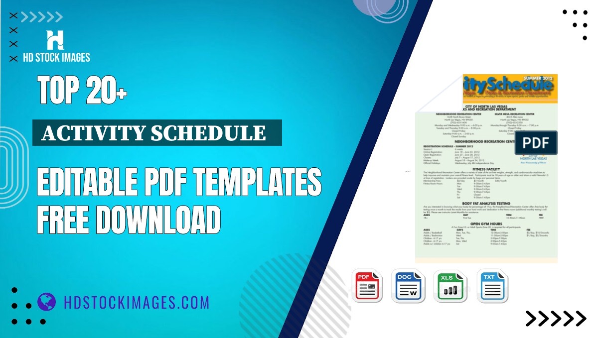 Top 20+ Activity Schedule   Editable PDF Templates Free Download