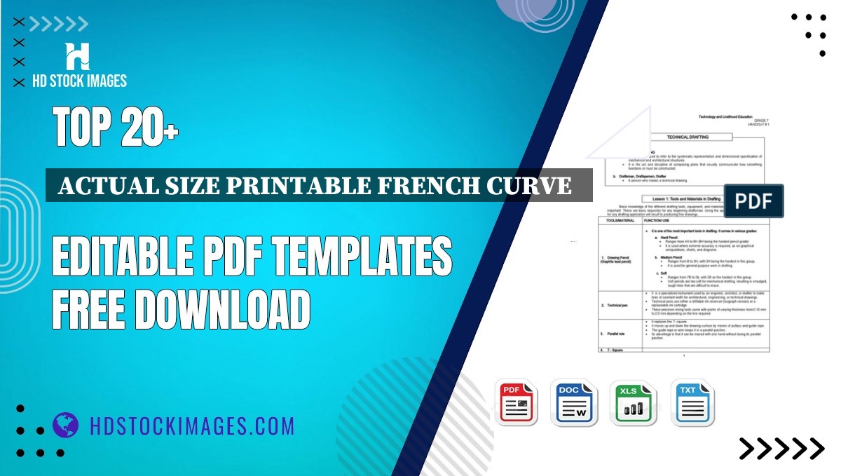 Top 20+ Actual Size Printable French Curve   Editable PDF Templates Free Download