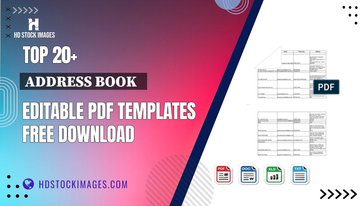 Top 20+ Address Book   Editable PDF Templates Free Download