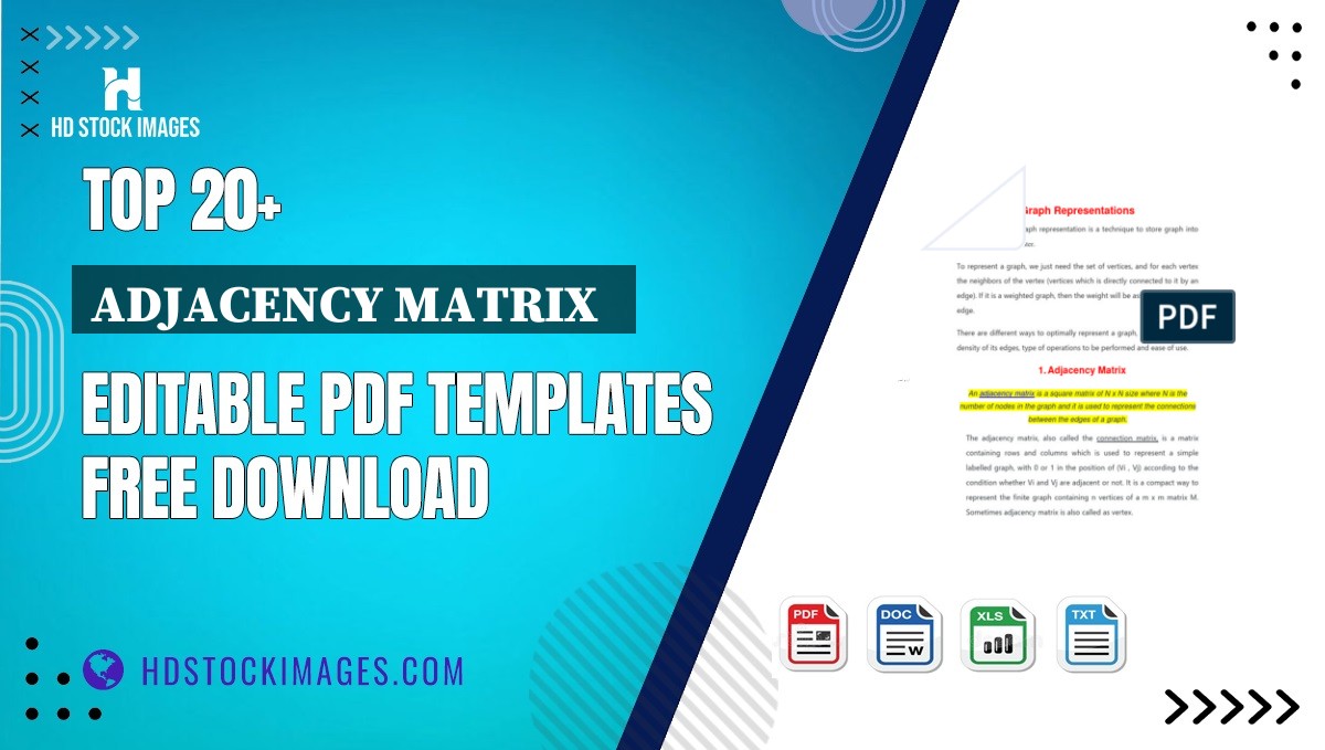 Top 20+ Adjacency Matrix   Editable PDF Templates Free Download