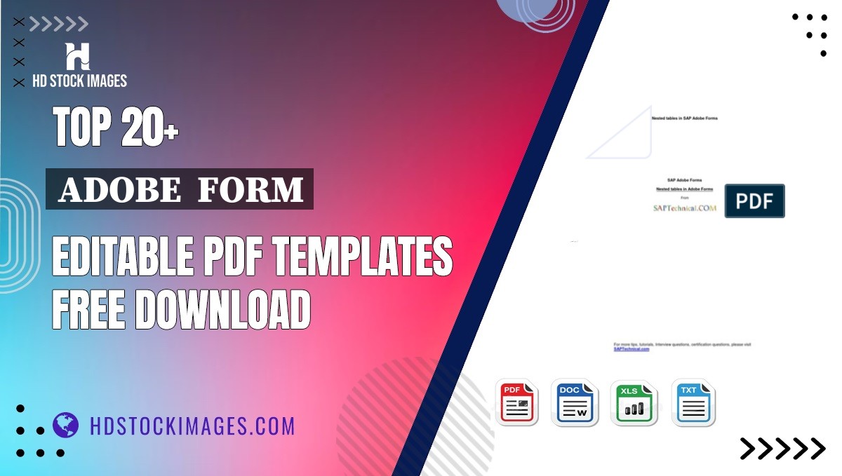 Top 20+ Adobe  Form Editable PDF Templates Free Download