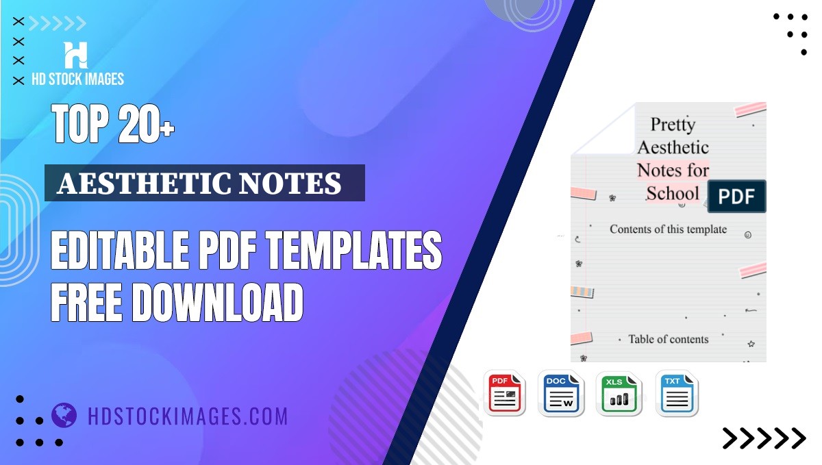 Top 20+ Aesthetic Notes   Editable PDF Templates Free Download