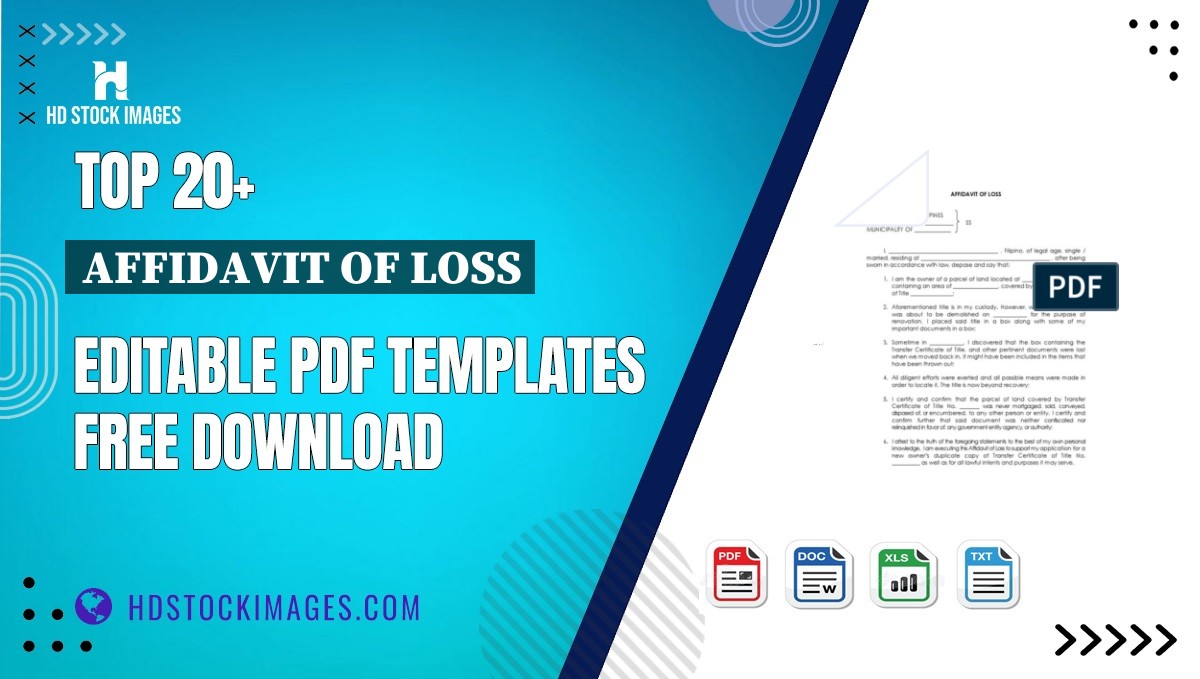 Top 20+ Affidavit Of Loss Editable PDF Templates Free Download