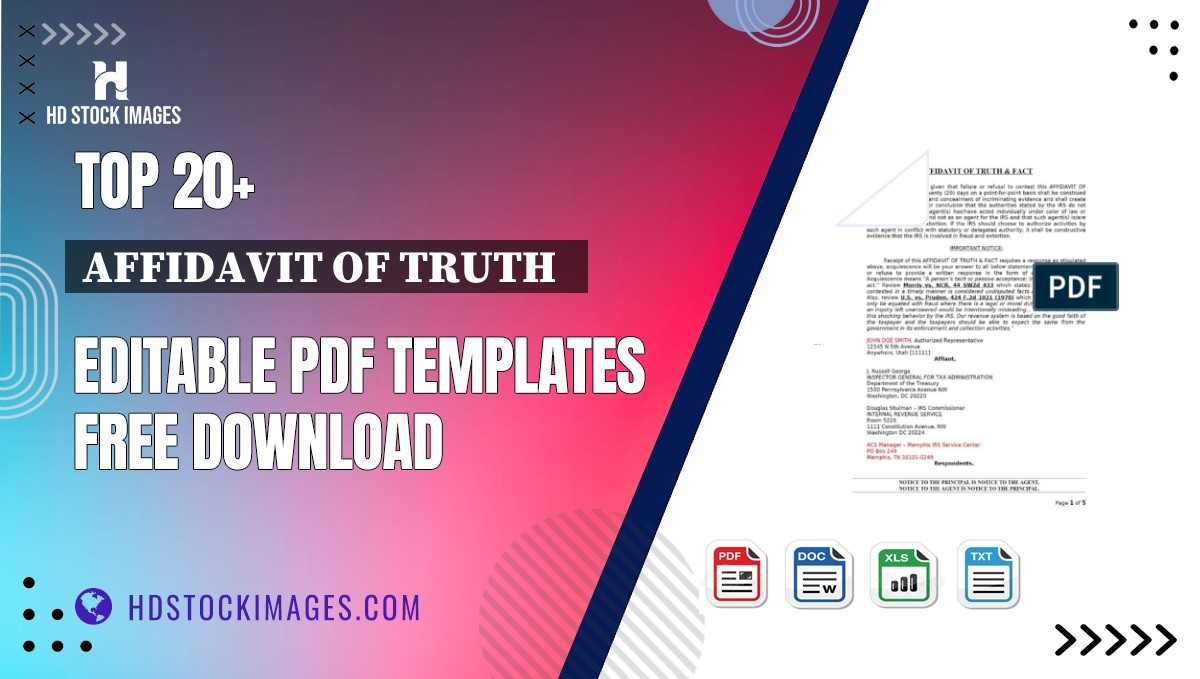 Top 20+ Affidavit Of Truth   Editable PDF Templates Free Download