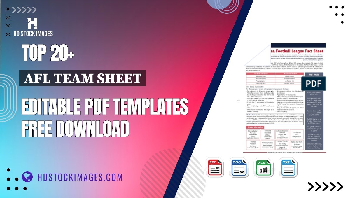 Top 20+ Afl Team Sheet Editable PDF Templates Free Download