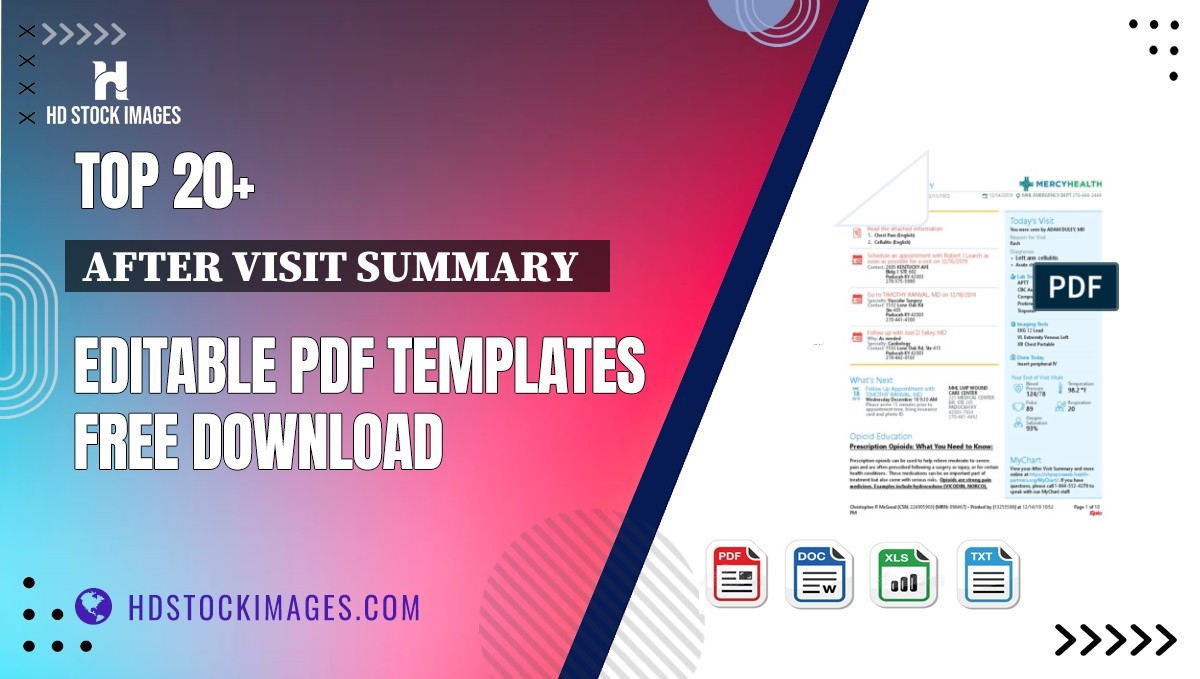 Top 20+ After Visit Summary   Editable PDF Templates Free Download