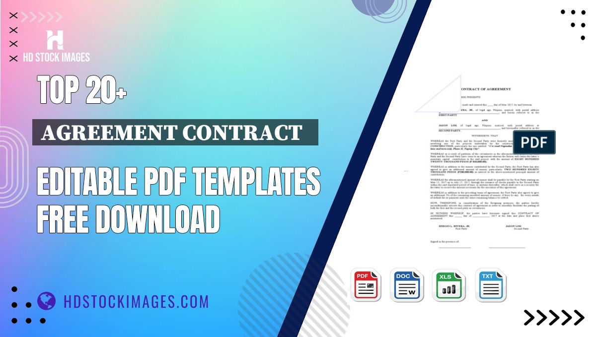 Top 20+ Agreement Contract   Editable PDF Templates Free Download