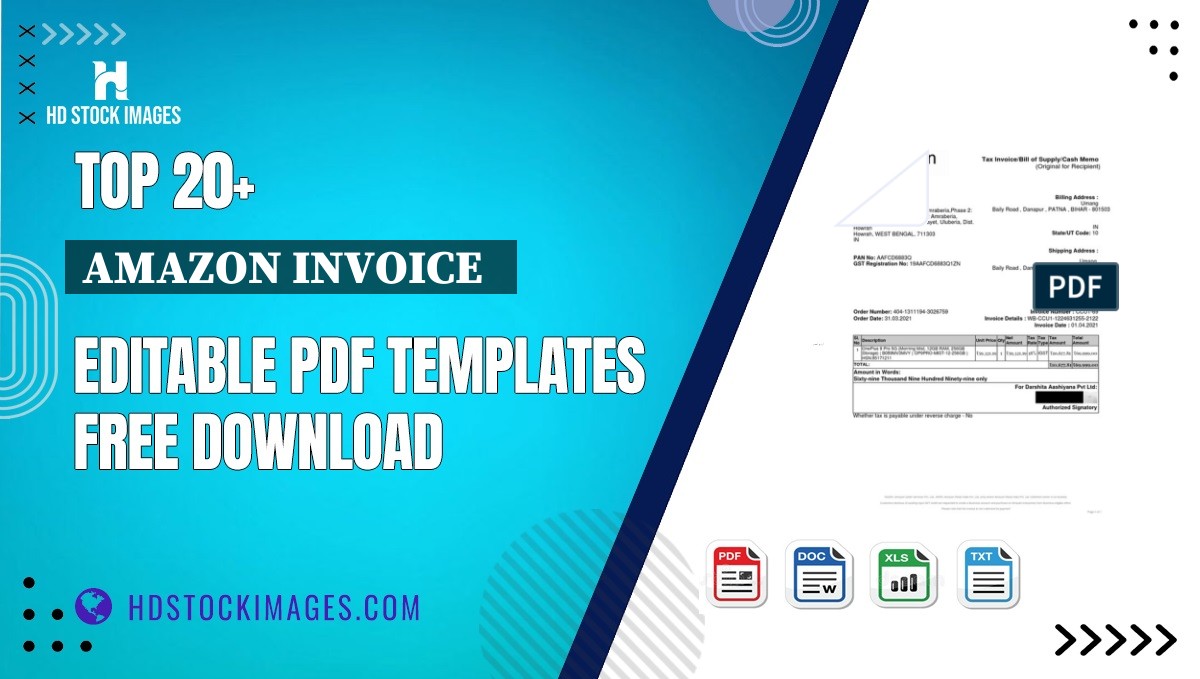 Top 20+ Amazon Invoice   Editable PDF Templates Free Download