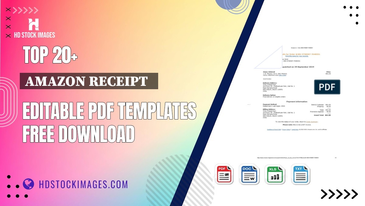 Top 20+ Amazon Receipt   Editable PDF Templates Free Download