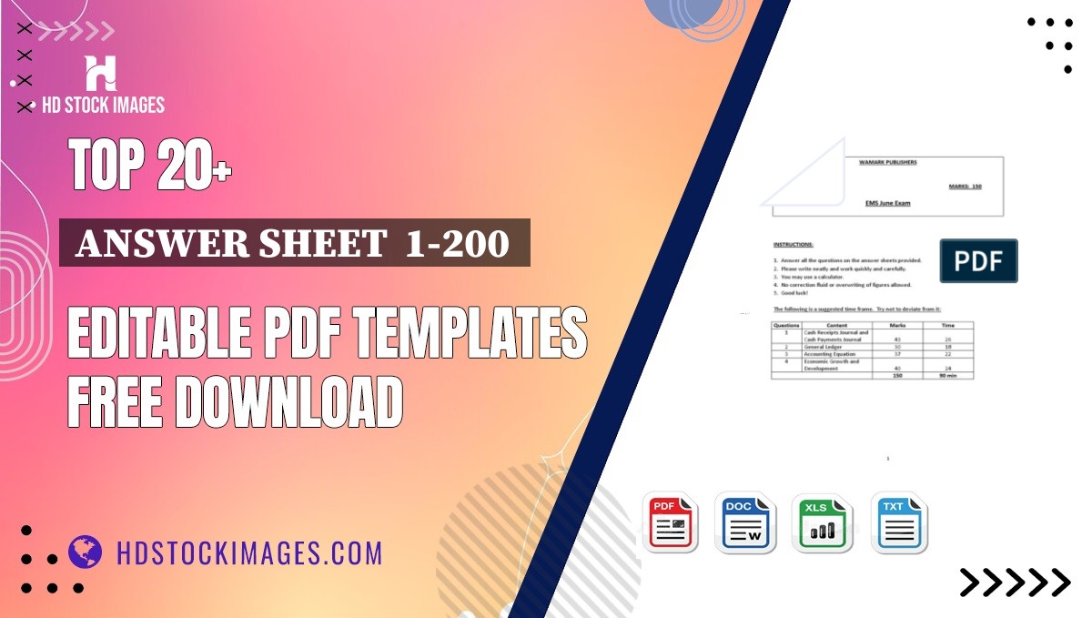 Top 20+ Answer Sheet  1-200  Editable PDF Templates Free Download