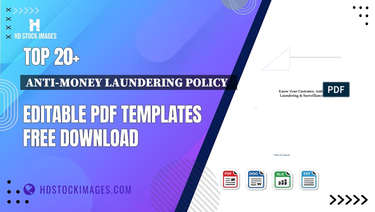 Top 20+ Anti-money Laundering Policy   Editable PDF Templates Free Download