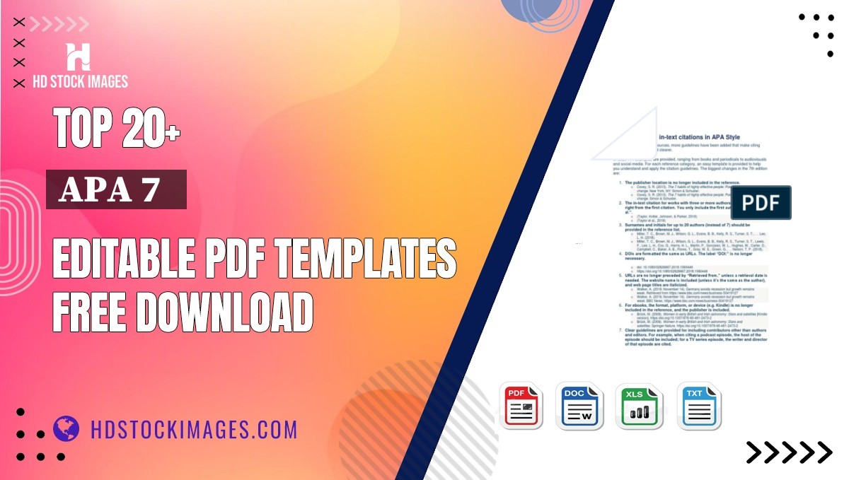 Top 20+ Apa 7   Editable PDF Templates Free Download