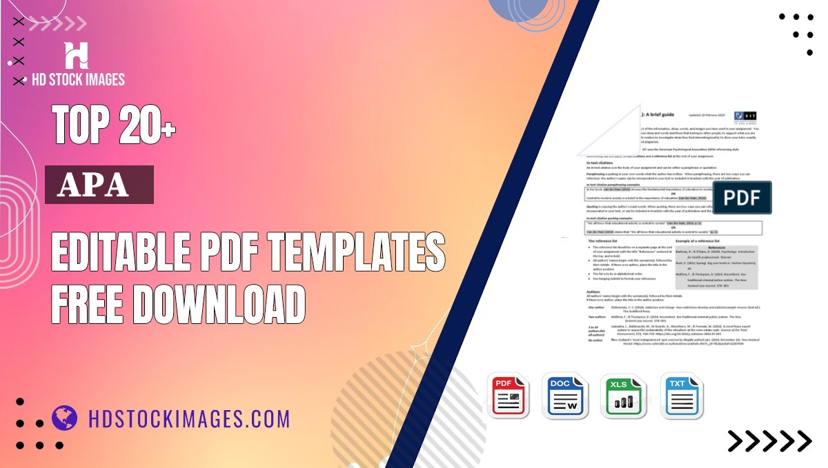 Top 20+ Apa   Editable PDF Templates Free Download