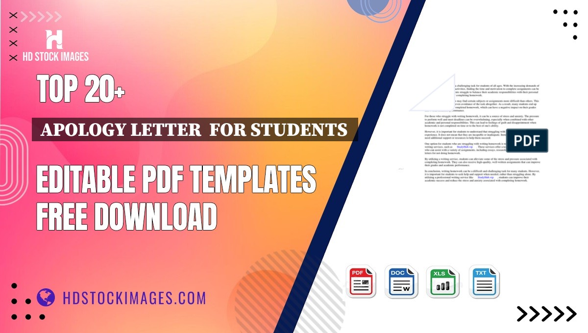 Top 20+ Apology Letter  For Students  Editable PDF Templates Free Download