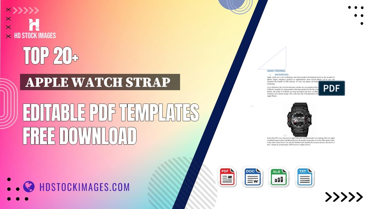 Top 20+ Apple Watch Strap   Editable PDF Templates Free Download