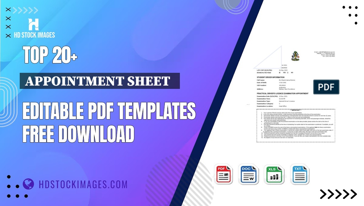 Top 20+ Appointment Sheet   Editable PDF Templates Free Download