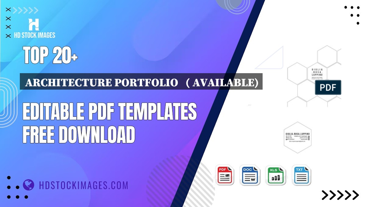 Top 20+ Architecture Portfolio   ( Available) Editable PDF Templates Free Download