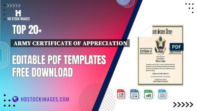 Top 20+ Army Certificate Of Appreciation Editable PDF Templates Free Download