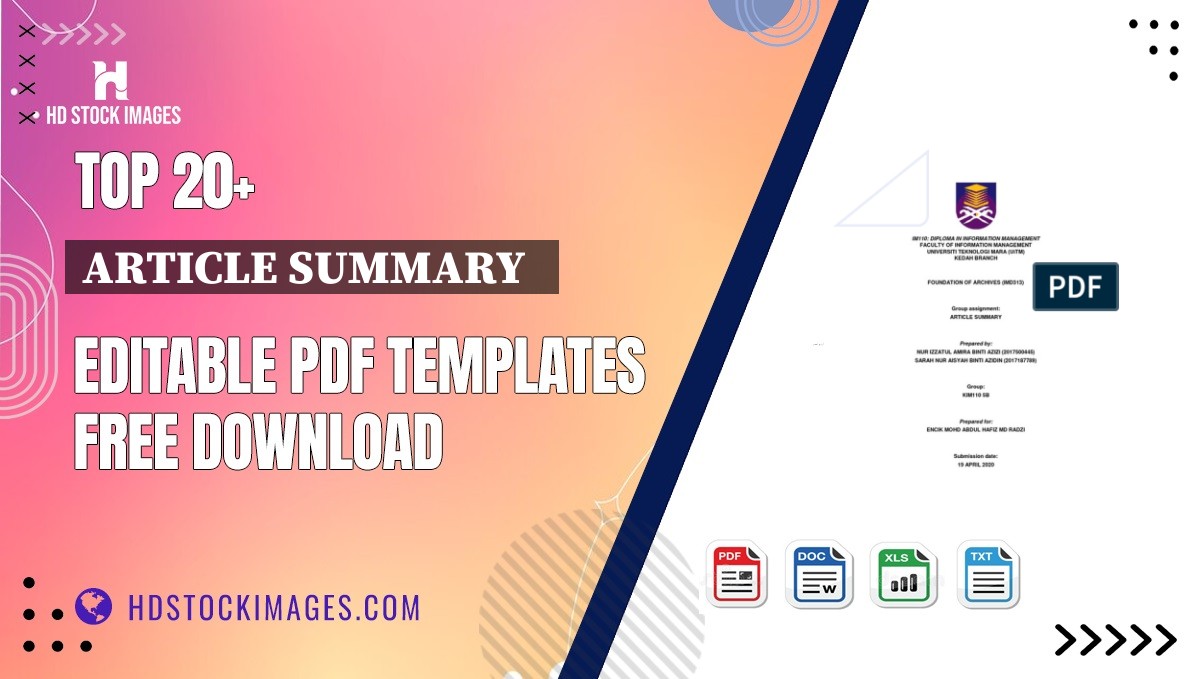 Top 20+ Article Summary   Editable PDF Templates Free Download